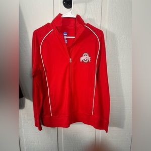 NCAA Ohio State Red Full Zip Long Sleeve Lightweight Jacket Size Small EUC